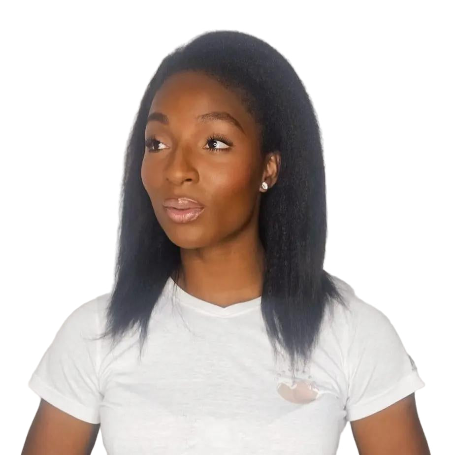 Perruque Demi-Tête-& postiche yaki kinky straight 3 en 1–Afro-Luxe