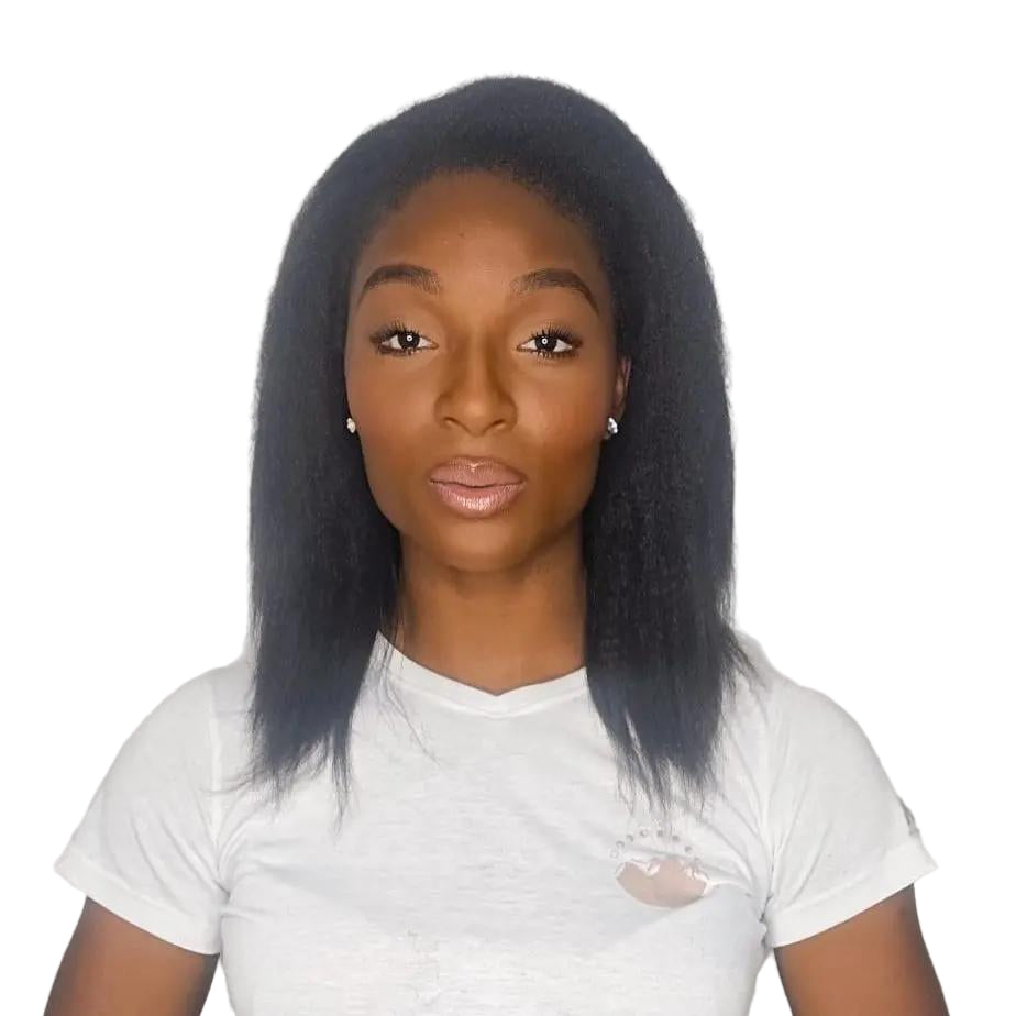 Perruque Demi-Tête-& postiche yaki kinky straight 3 en 1–Afro-Luxe