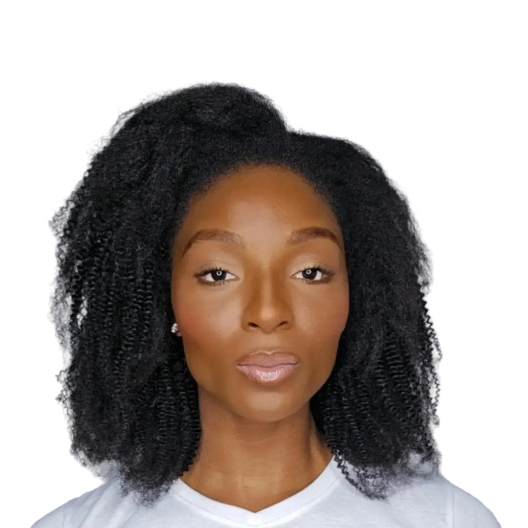 Perruque Demi-Tête & postiche crépu 3 en 1–Afro-Luxe