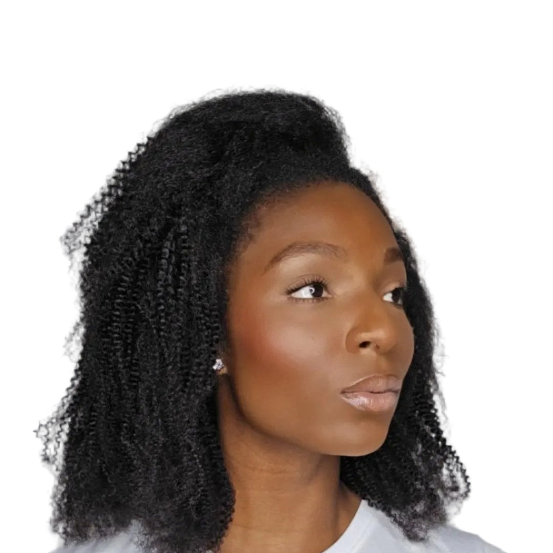 Perruque Demi-Tête & postiche crépu 3 en 1–Afro-Luxe